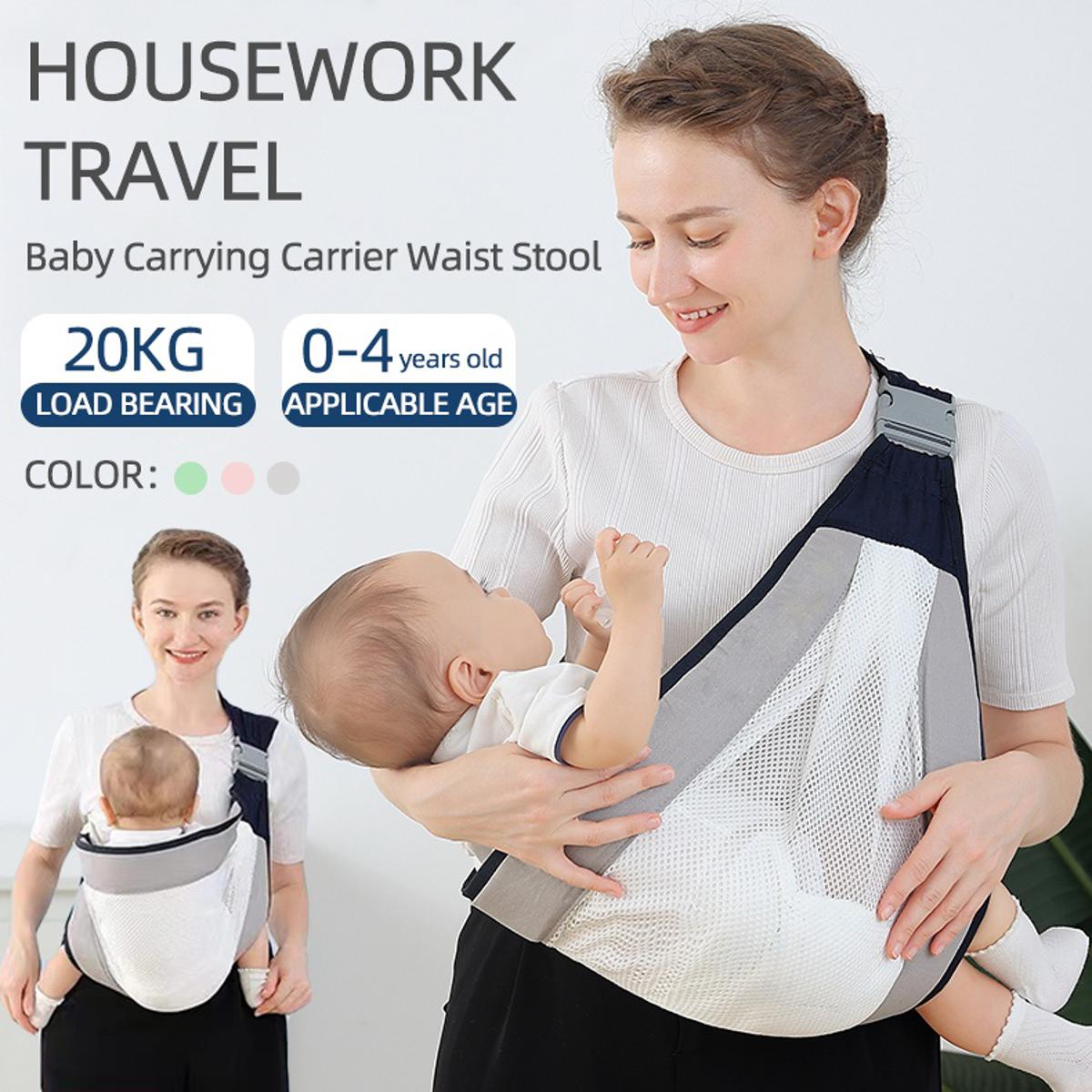 1PC Baby Carrier, Ergonomic Baby Strap one Shoulder Labor-Saving Polyester Baby Half Wrapped Sling (Random Color)