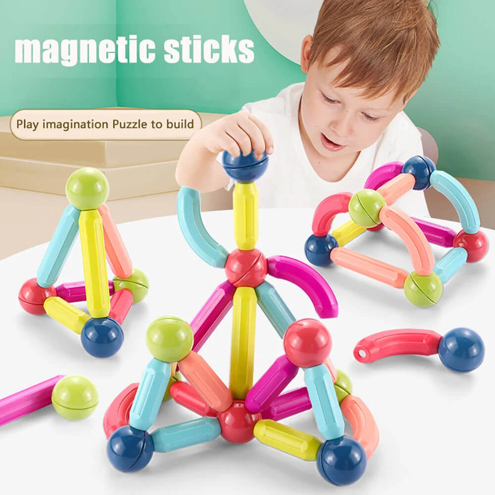 Magnetic Toys Building Blocks - 36 PCS Kids Magnet Balls and Rods Set