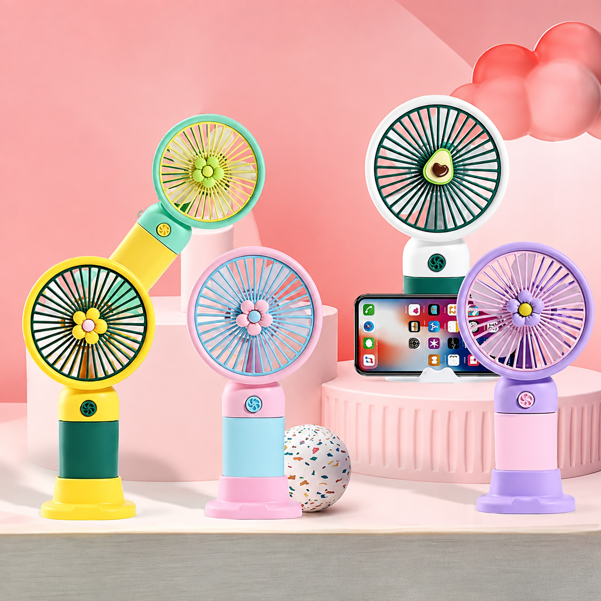 Mini Fan Multifunctional Cool Summer Fruit Cartoon Handheld Mini Fan(random color )