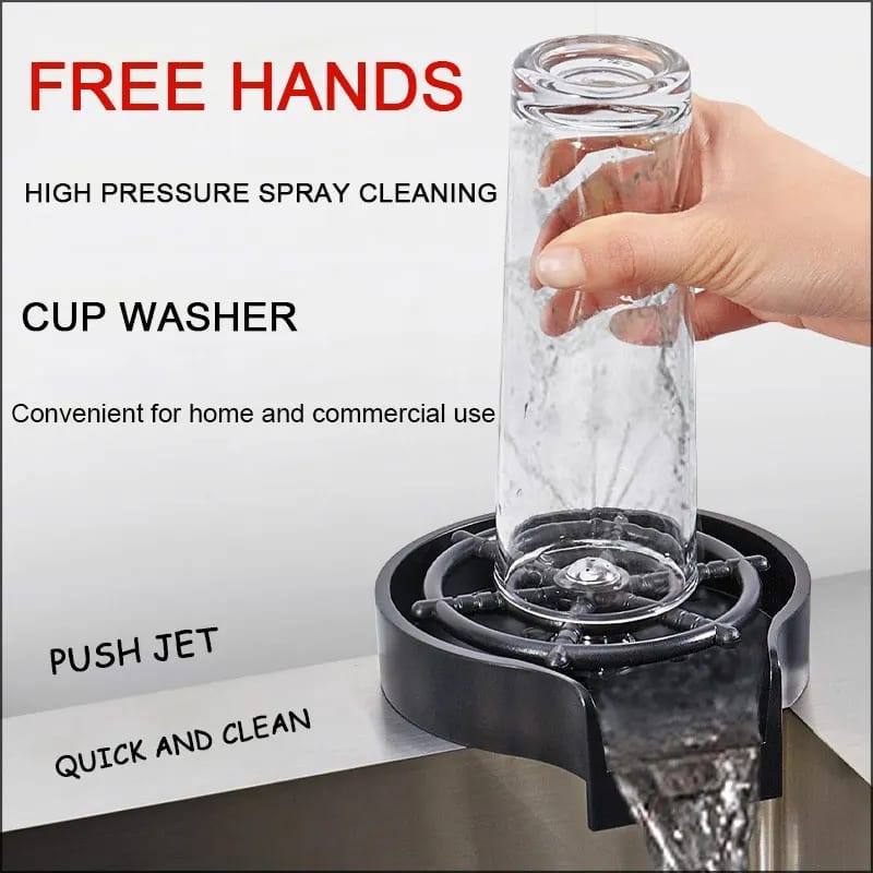 Glass Rinser Cup Bottle Washer Cleaner for Kitchen Sinks, Kitchen Sink Accessories Attachment Stainless